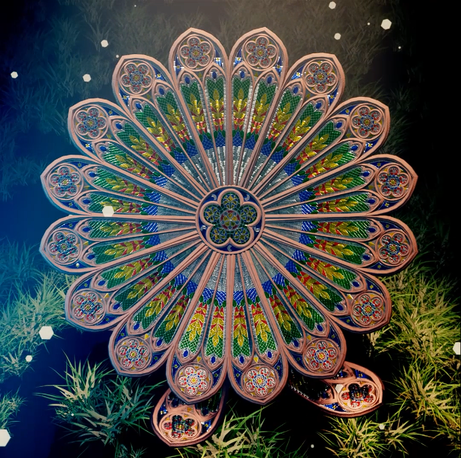 Rosace flower inspired by the Strasbourg cathedrale